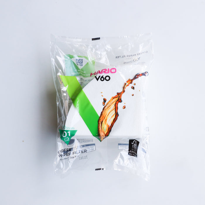 HARIO V60 WHITE PAPER FILTER 01 / 100 SHEETS