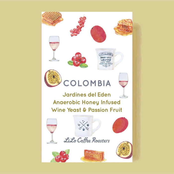 COLOMBIA Jardines del Eden Anaerobic Honey Infused Wine yeast & Pasion Fruit